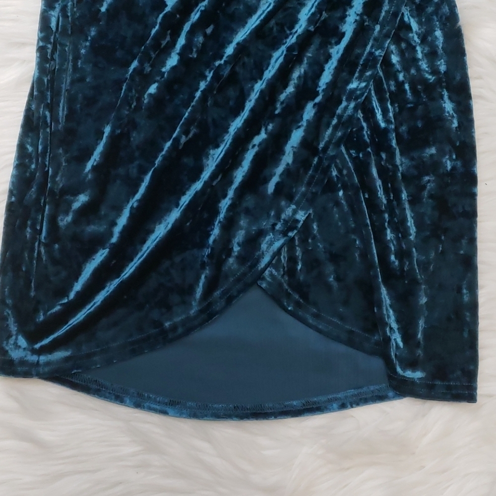 New Look Velvet Faux Wrap Dress Sz 8 Strappy Party Holiday Sexy - Picture 4 of 14